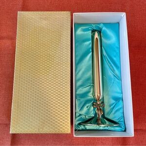 Vintage Champagne Gold & Silver Taper Candle Holder